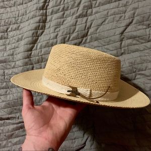 Orvis Tan Straw Hat with Cream Band
